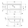 DURAVIT - Baignoire droite 170 X 70 D-Code acrylique bonde au centre + vidage doré - vignette