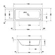 DURAVIT - Baignoire droite 170 X 75 D-Code acrylique bonde au centre + vidage blanc - vignette