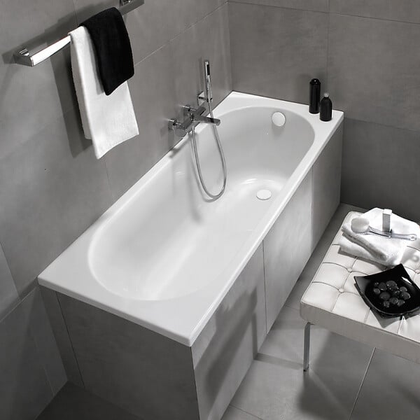 VILLEROY ET BOCH - Baignoire droite 170 x 75 O.Novo + Pieds + Vidage blanc - large