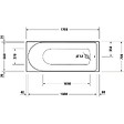 DURAVIT - Baignoire droite 170 X 70 D-Neo + vidage noir mat - vignette