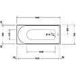 DURAVIT - Baignoire droite 160 X 70 D-Neo + vidage chromé - vignette