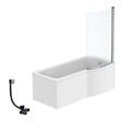 IDEAL STANDARD - Pack baignoire bain douche 170 x 80 cm droite Connect Air + tablier + pare bain fixe + vidage Chromé - vignette