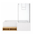 JACOB DELAFON - Pack baignoire bain douche antidérapante 150 x 80 Neo version droite + pare bain chromé + tablier en niche - vignette