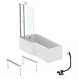 IDEAL STANDARD - Pack baignoire bain douche 170 x 80 cm gauche Connect Air + tablier + pare bain avec volet  + pieds + vidage Doré - vignette