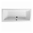 VITRA - Baignoire droite rectangulaire 180x80cm avec pieds Neon blanc + Vidage volet et clapet Noir mat/Black Touch - vignette