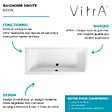 VITRA - Baignoire droite rectangulaire 180x80cm avec pieds Neon blanc + Vidage volet et clapet Noir mat/Black Touch - vignette