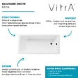 VITRA - Baignoire droite rectangulaire 170x75cm avec pieds Neon blanc + Vidage volet et clapet Noir mat/Black Touch - vignette