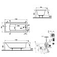 VITRA - Baignoire droite rectangulaire 170x75cm avec pieds Neon blanc + Vidage volet et clapet Noir mat/Black Touch - vignette