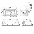 VITRA - Baignoire droite rectangulaire 180x80cm avec pieds Neon blanc + Vidage volet et clapet blanc - vignette