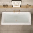 VITRA - Baignoire droite rectangulaire 180x80cm avec pieds Neon blanc + Vidage volet et clapet Doré - vignette