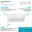VITRA - Baignoire droite rectangulaire 180x80cm avec pieds Neon blanc + Vidage volet et clapet Doré - vignette