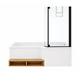 JACOB DELAFON - Pack baignoire bain douche antidérapante 180 x 90 Neo version droite + pare bain noir mat + tablier niche - vignette