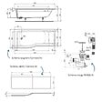 IDEAL STANDARD - Baignoire bain douche 170 x 80 cm gauche Connect Air + tablier + pieds + vidage Blanc - vignette
