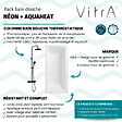 VITRA - Baignoire droite 180x80cm avec pieds Neon blanc  + Vidage blanc + Colonne bain thermostatique douche noir mat - vignette