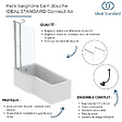 IDEAL STANDARD - Pack baignoire bain douche 170 x 80 cm droite Connect Air + tablier + pare bain avec volet  + pieds + vidage Chromé - vignette
