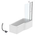 IDEAL STANDARD - Pack baignoire bain douche 170 x 80 cm droite Connect Air + tablier + pare bain avec volet + vidage Blanc - vignette