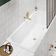 VILLEROY ET BOCH - Baignoire droite 170 x 75 Architectura + Pieds + Vidage de baignoire doré - vignette