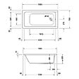 DURAVIT - Baignoire droite 150 X 75 D-Code acrylique + vidage noir mat - vignette