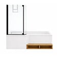 JACOB DELAFON - Pack baignoire bain douche antidérapante 150 x 80 Neo version gauche + pare bain noir mat + tablier niche - vignette