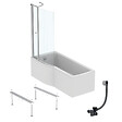 IDEAL STANDARD - Pack baignoire bain douche 170 x 80 cm gauche Connect Air + tablier + pare bain avec volet  + pieds + vidage Chromé - vignette