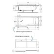 IDEAL STANDARD - Baignoire bain douche 170 x 80 cm gauche Connect Air + tablier + pieds - vignette