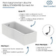 IDEAL STANDARD - Baignoire bain douche 170 x 80 cm gauche Connect Air + tablier + vidage Noir mat - vignette