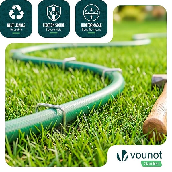 VOUNOT - Lot de 200 piquets de fixation U 150x30mm avec 100 Rondelles de fixation plastique - large