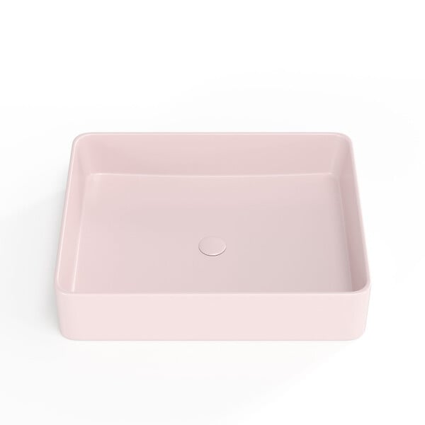SWISS AQUA TECHNOLOGIES - Set Vasque Infinitio à poser 50 x 40 x 11 cm + Bonde, Rose mat (SATINF5040PM-SET_BP) - large