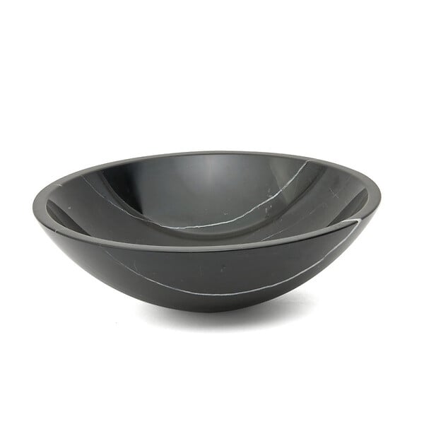SWISS AQUA TECHNOLOGIES - Lavabo pour plan de travail SAT Purity 43x43 cm marbre noir sans trou pour robinet, sans trop-plein (SATPURBL) - large