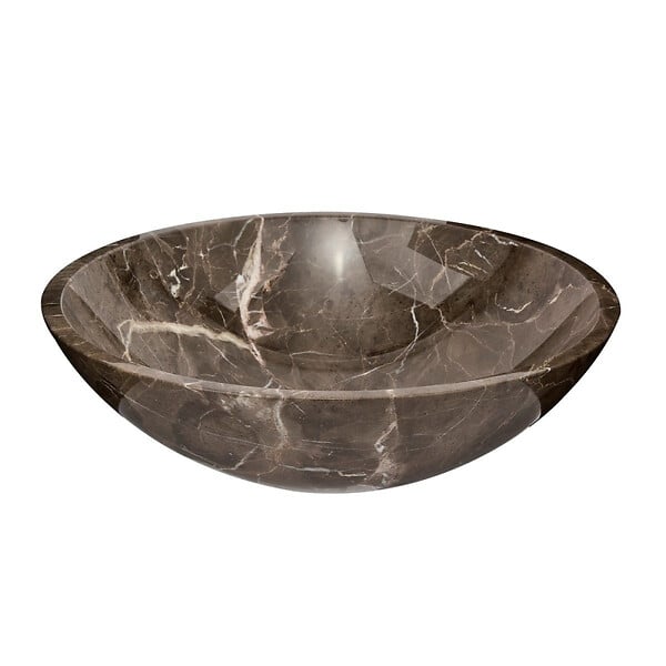 SWISS AQUA TECHNOLOGIES - Lavabo pour plan de travail SAT Purity 43x43 cm marbre brun sans trou pour robinet, sans trop-plein SATPURBR - large