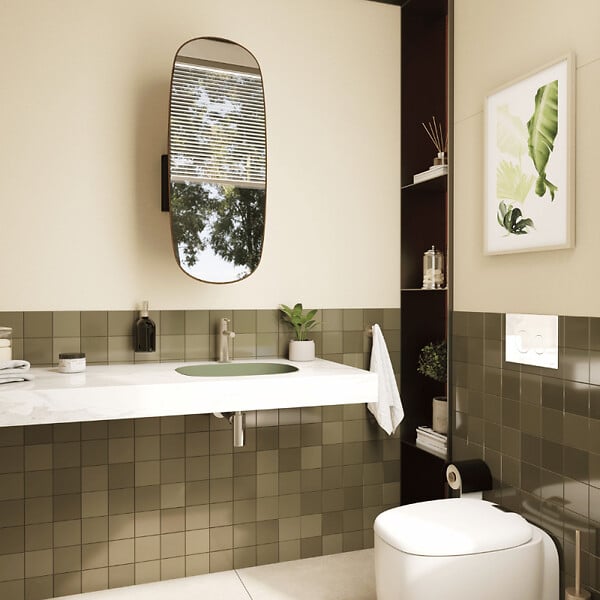 VITRA - Vasque à poser VitrA Plural VitrA Clean vert mousse mat - large