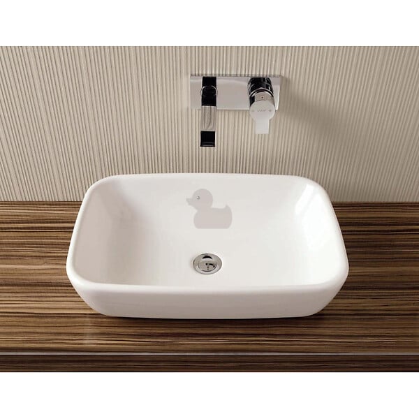 VITRA - VitrA Shift vasque à poser 55x37,5 cm en céramique blanche, sans trou de robinetterie, sans trop-plein (4399-003-0016) - large