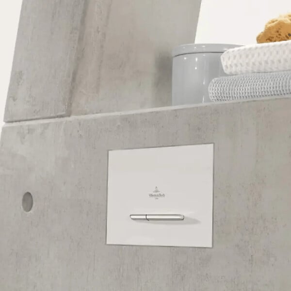 VILLEROY ET BOCH - Plaque de commande  WC ViConnect 300S blanc mat - large