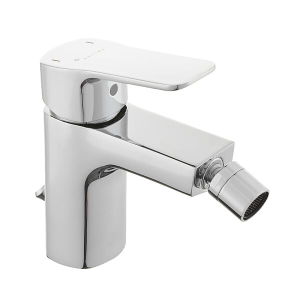 OPTIMA - Cube Way by Siko Mitigeur bidet avec bec chromé et tirette, chrome (CU235) - large