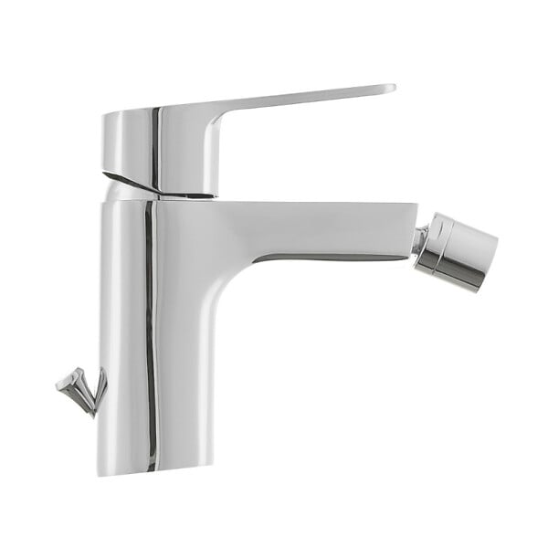 OPTIMA - Cube Way by Siko Mitigeur bidet avec bec chromé et tirette, chrome (CU235) - large