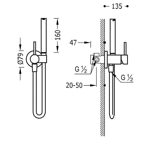 TRES - Mélangeur bidet TRES Max Tres avec corps de mélangeur chromé 134123 - large