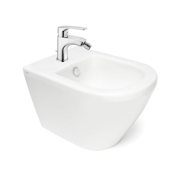 VITRA - Vitra Integra bidet suspendu 35,5x54 cm + trop-plein + Swiss Aqua Technologies Project mitigeur monocommande (7042-0288SATBS235) - large