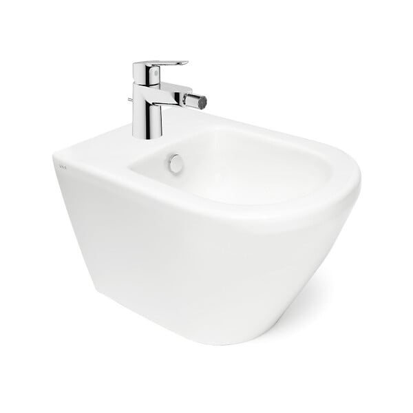 VITRA - Vitra Integra bidet suspendu et trop-plein, 35,5x54 cm + Grohe Mitigeur monocommande 1/2" (7042-0288G23331000) - large