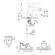 VITRA - Vitra Integra bidet suspendu 35,5x54 cm + trop-plein + Optima Cube Way by Siko Mitigeur bidet (7042-0288CU235) - vignette