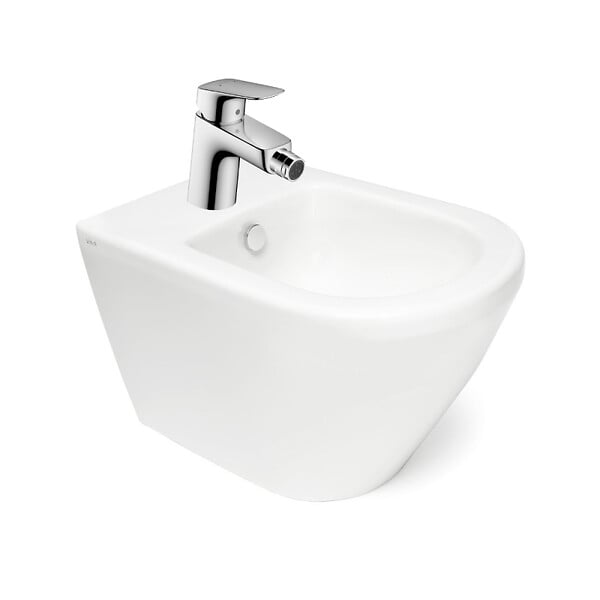 VITRA - Vitra Integra bidet suspendu + trop-plein, 35,5x54 cm + Hansgrohe Logis 70 Mitigeur bidet (7042-028871204000) - large