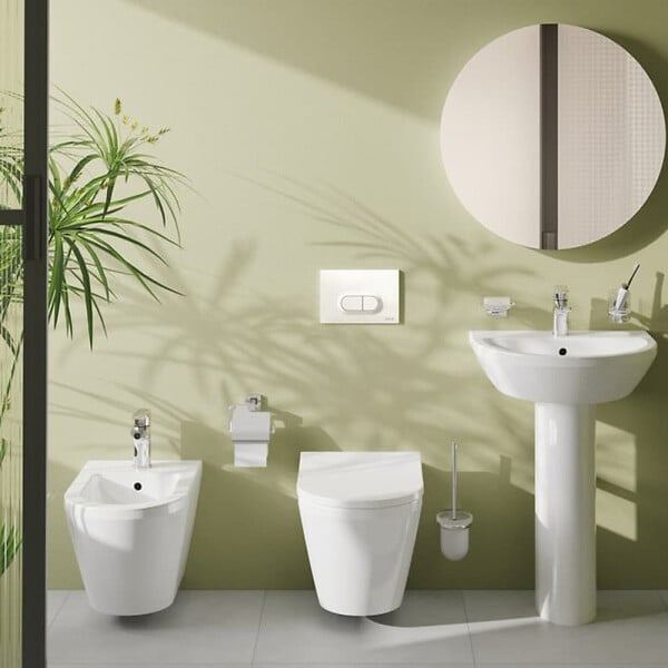 VITRA - Vitra Integra bidet suspendu + trop-plein, 35,5x54 cm + Hansgrohe Logis 70 Mitigeur bidet (7042-028871204000) - large