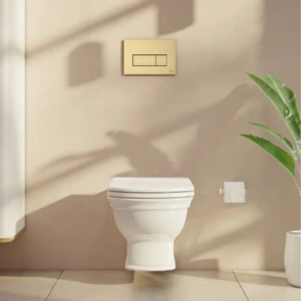 VITRA - Loop Square by Siko Plaque de déclenchement, or brossé (740-2325) - large