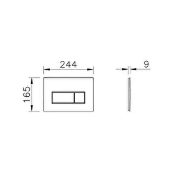 VITRA - Loop Square by Siko Plaque de déclenchement, or brossé (740-2325) - large