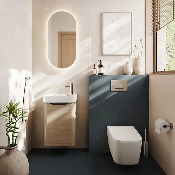 VITRA - Meuble lave mains VitrA Sento Round chêne doré - large