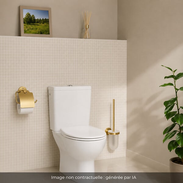 GROHE - WC à poser sans bride Quickfix + Abattant déclipsable + Dérouleur papier mural + Porte-balai Cool Sunrise - large