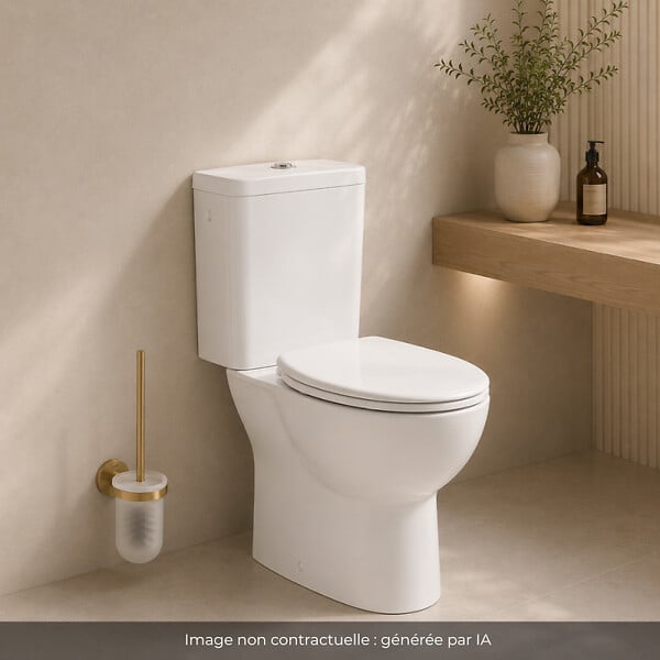 GROHE - WC à poser sans bride Quickfix + Abattant déclipsable + Porte-balai WC Cool Sunrise - large
