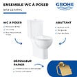 GROHE - WC à poser sans bride + Abattant frein de chute déclipsable + Dérouleur papier mural Cool Sunrise - vignette