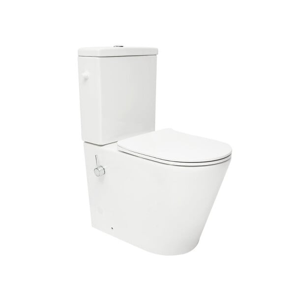 SWISS AQUA TECHNOLOGIES - Brevis cuvette WC à poser sans bride avec abattant SoftClose, avec fonction bidet, vendue sans réservoir, blanc (SATBRE36BFCB) - large