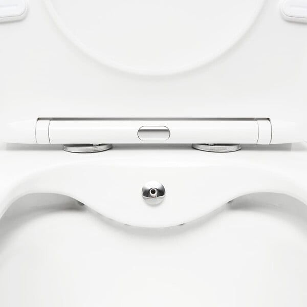 SWISS AQUA TECHNOLOGIES - Brevis cuvette WC à poser sans bride avec abattant SoftClose, avec fonction bidet, vendue sans réservoir, blanc (SATBRE36BFCB) - large