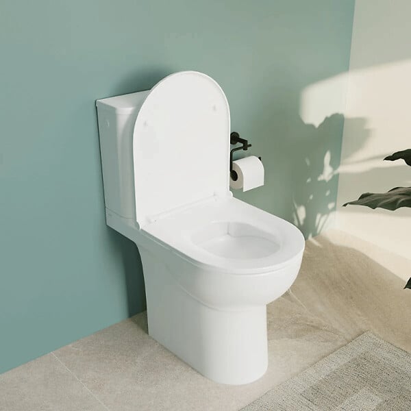 VITRA - WC à poser sans bride sortie horizontale Vortex VitrA M-20 avec abattant frein de chute - large